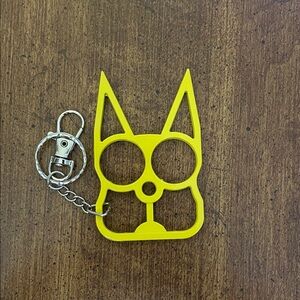 Yellow Cat-Shaped Self Defense Keychain-12 Available in Yellow